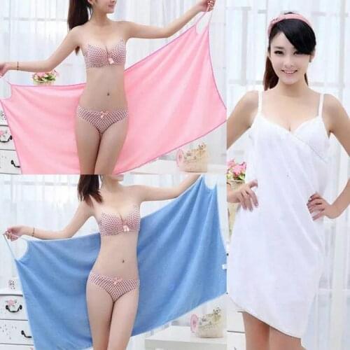 New Bath Towels Fashion Lady Girls Wearable Fast Drying Magic Bath Towel Beach Spa Bathrobes Bath Robes Dress 5 Colors