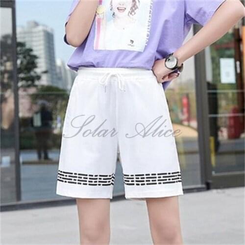 Free Shipping 2020 New Ladies Summer Shorts High Waist Large Size Thin Ice Silk Loose Straight Shorts