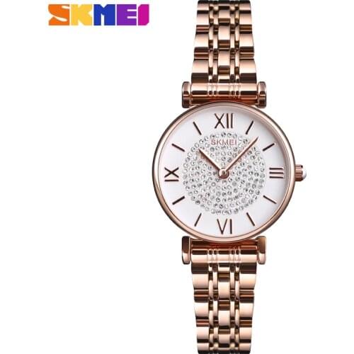 SKMEI Japan Quartz movement Women Ladies Watch Top Brand Stainless Steel Bracelet Female Wristwatch Clock Relogio Feminino 1533