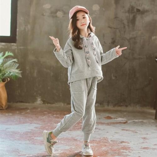 Dollplus Toddler Girl Clothes Spring Kids Sport Suits Children Clothing Sets T-shirt+Pants 2Pcs Cotton Tracksuits for Girls