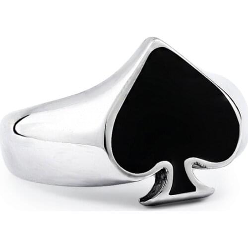 Classic Fashion Punk Creative Fashion Playing Cards Spades Personality Ring