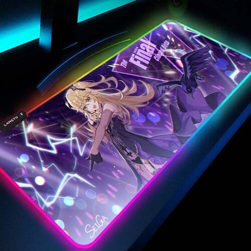 Genshin Impact Kawaii Mouse Pad Xxxl Pc Table Mat Anti-slip Mat Memo Pad Play Mat with Backlight Gaming Lights Led Anime Company