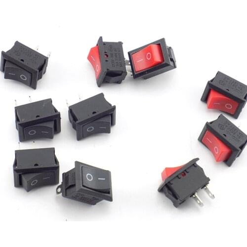 5pcs Boat Rocker Switch On-Off 2Pin Wall Switch 6A 250VAC/ 10A 125VAC 15*21mm Push Button Switch Lamp Power Switch Button
