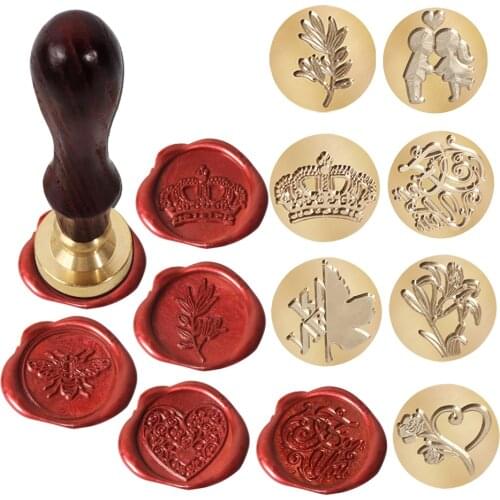 Retro Metal Wax Stamp Plant rose Sealing Wax Seal Stamp Wedding Invitations Decorative Stamps Creativity Hobby Tools