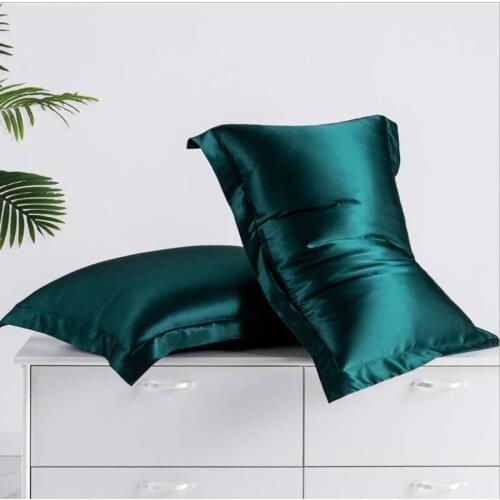 Simulation Satin Silk Pillowcase Solid Color Luxury Silk Smooth Pillow Covers Decorative Pillows Cushion For Adult Covers 1/2pcs