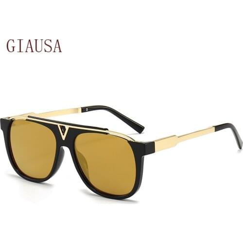 GIAUSA Fashion trend decorative sunglasses, European and American glasses, personalized Street Sunglasses yellow