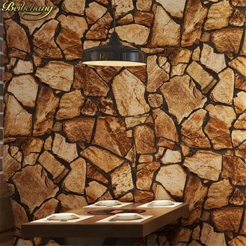 Beibehang Retro nostalgic culture stone wall paper roll antique stone bar restaurant clothing store wallpapers for living room