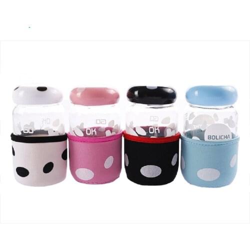 New Creative Cute Mushroom Glass Girl Cartoon Korean Travel Cup Student Children Portable Small Heat-Resistant Cup