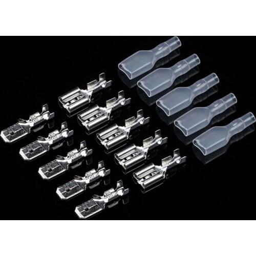 100 PCS/50 Pairs Male/Female Electrical Wire Connector 2.8/4.8/6.3mm Crimp Terminals with Seal Sheath for 22-16 AWG 0.5-1.5 mm2