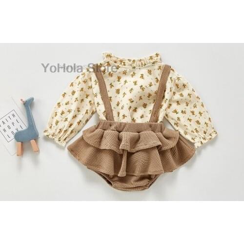 Toddler Girls Clothes Cotton Soft Baby Clothing Spring Autumn Vintage Suspender Dress Comfortable Newborn Clothes Outfits