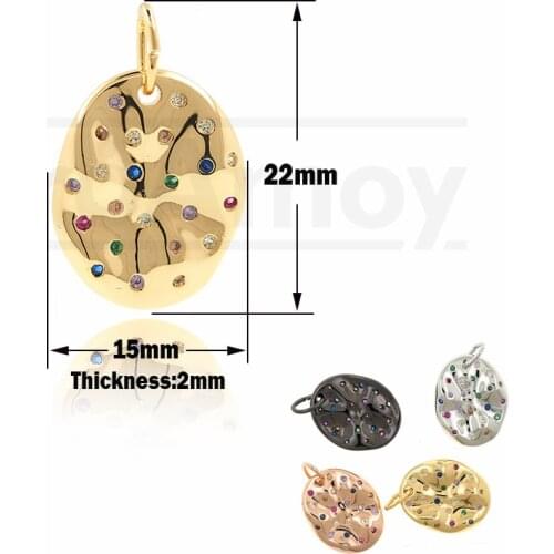 CZ Oval Pendant Cubic Zirconia Geometric Necklace is Suitable for Jewelry Production 22x15x2mm