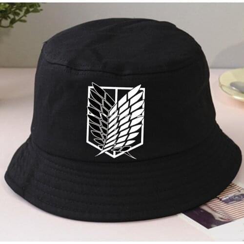 Hot Anime Attack on Titan Logo Bucket Hat Casual Fashion Sunscreen Unisex Hat