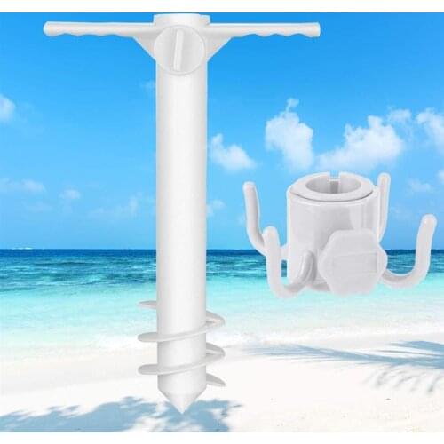 Beach Umbrella Stretch Stand Holder Sun Beach Fishing Stand Rain Gear Garden Patio Parasol Ground Anchor Spike Outdoor Elements