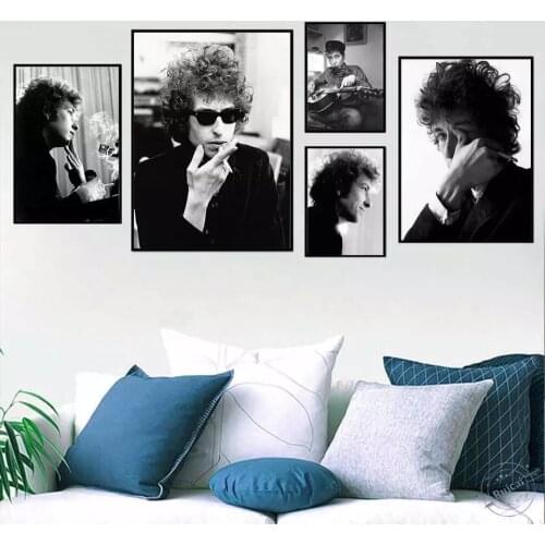 Bob Dylan Smoking Poster Music Pop Singer Star Posters and Print Gift Oil Painting Wall Art Canvas Picture Living Room Decor