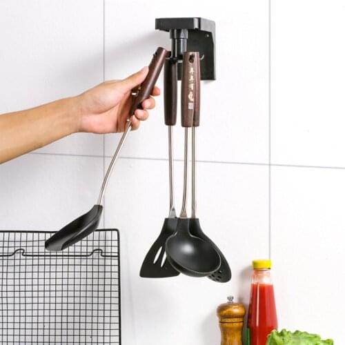 Without Drilling Rotatable Kitchen Towel Self Adhesive Hooks Organizer Wall Mount Housekeeper Gadgets Accessories Hanging Holder