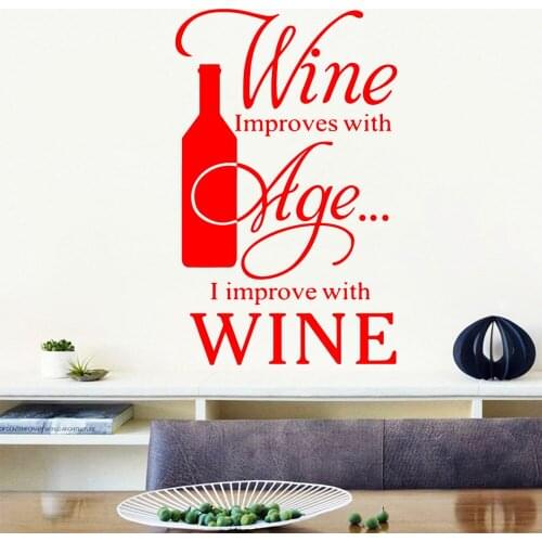 Drop Shipping Wine Home Decor Vinyl Wall Stickers For Kitchen House Decoration Art Decals Wallstickers