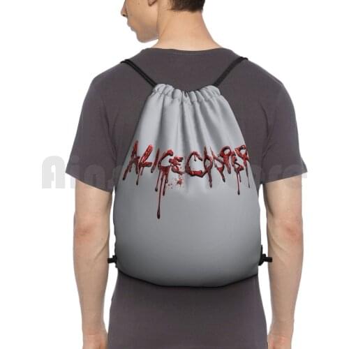 Alice Cooper Merchant Backpack Drawstring Bag Riding Climbing Gym Bag Alice Cooper Alice Cooper Pop Music Band Group Music