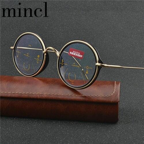 Vintage Transition Sunglasses Photochromic Reading Glasses Men women Multifocal Diopter Progressive Round reading glasses UV NX