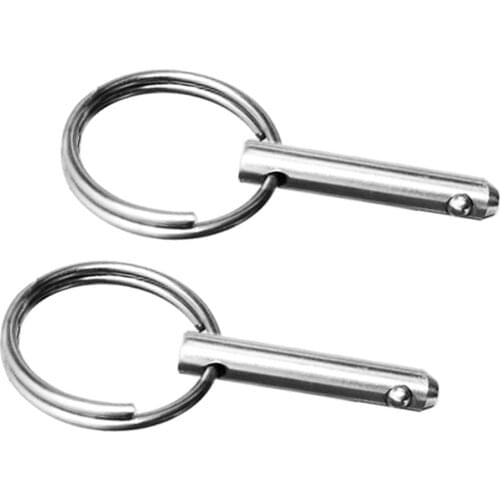 2pcs Stainless Steel Locking Pin With Ring Ball Guards Boot Bimini Top Deck Hinge Fittings