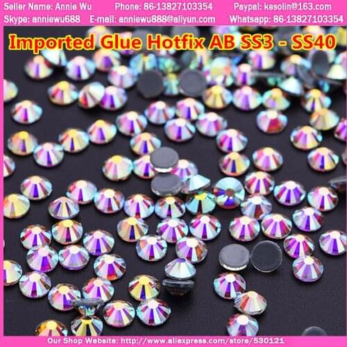 Ss3 - ss40 Nail Strass Hotfix ab ss16 ss20 Nail Rhinestones DIY Iron On Transfer Art Crafts & Sewing Crystal AB Glass Rhinestone