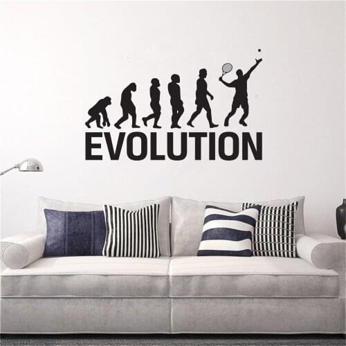 Tennis Evolution Sport Vinyl Wall Decal Wall Stickers Home Decor Art Mural Modern Design Wallpaper PW453