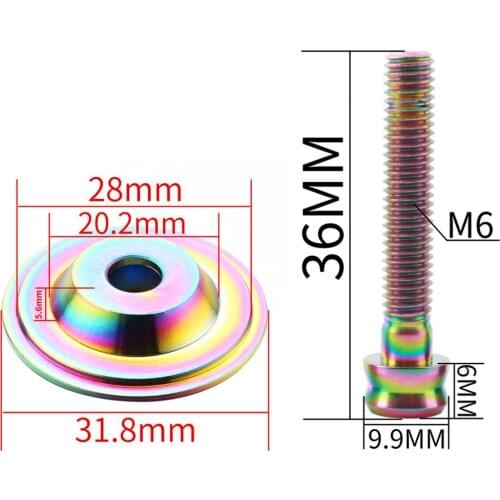 Titanium Alloy Bike 1 1/8'' 28.6mm Stem Headset Top Cap Cover + Bolt Rainbow
