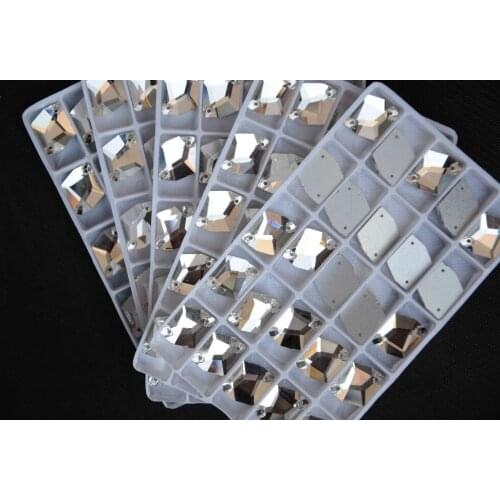 All Sizes Cosmic Shape Sew On Stones Crystal Clear Color Flat Back 2 holes11*14mm,13*17,16x21,21*27mm Glass Sewing Crystal Beads