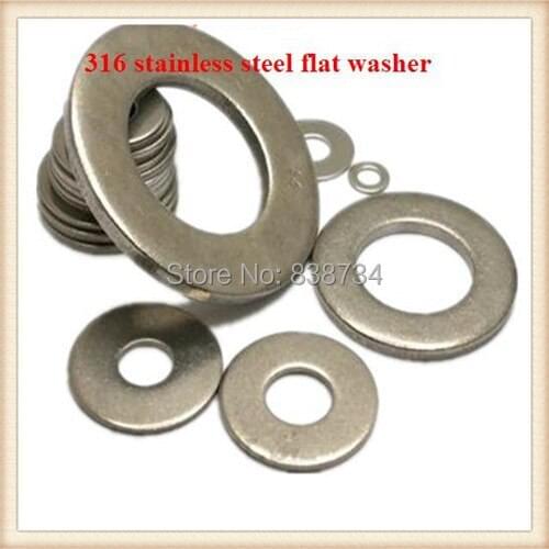 100pcs high quality 316 stainless steel m4 flat washer/plain washer/shim washer D4*OD9*T0.5