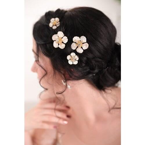 Wedding Flower Crown Gold Alloy Noble Hair pins Handmade fascinators for women Bridal Headpieces marriage