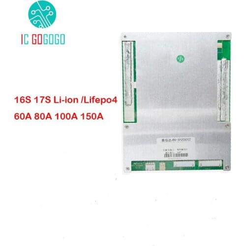 16S 17S Li-ion Lifepo4 ion Lithium Battery Protection Board PC 60A 80A 100A 150A BMS Packs Balance 60V 48V