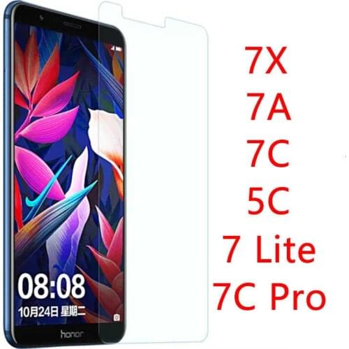 Protective Glass Case For Huawei Honor 7X 7C 7A 7S 5C 7 Lite Pro Y5 Y6 Y7 Prime Tempered Glas 5 7 X C A S X7 C7 A7 S7 7Lite