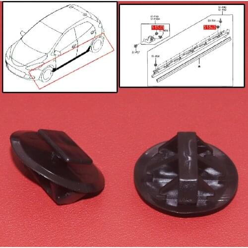 10Pcs Black Color Nylon Side Skirt Moulding Clip Fastener Clips BP4L-51-SJ3 Fit for Mazda 3 5 6 CX-7 CX-9 RX-8 Car Accessories