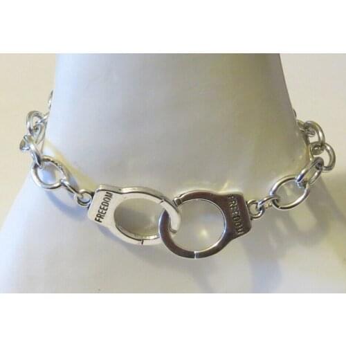 Vintage Silvers HANDCUFFS Bracelet FREEDOm Charms Chain Bracelet Bangles DIY Jewelry For Women Brand Friendship Gift