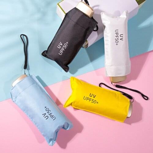 Women Mini Umbrella Rain Women Pocket Windproof Durable 5 Folding Sun Umbrellas Portable Sunscreen Female Parasol