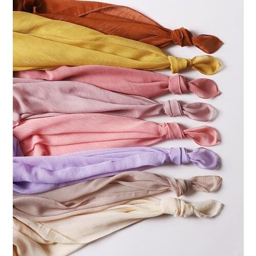 2021 New Gold Wire Women Scarf Plain Solider Color Shawls Hijab Muslim Wrap Headband Fashion Ethnic Scarf