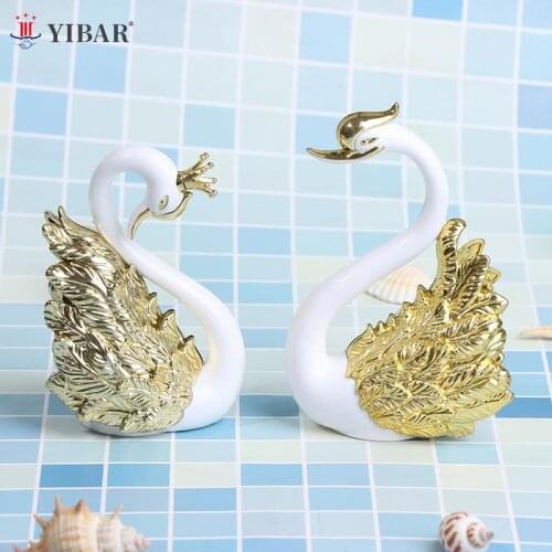 2pcs Romantic Crown Swan Cake Topper Flamingo Cake Dessert Baking Decorative Ornament Birthday Wedding Cake Decoration Supplies