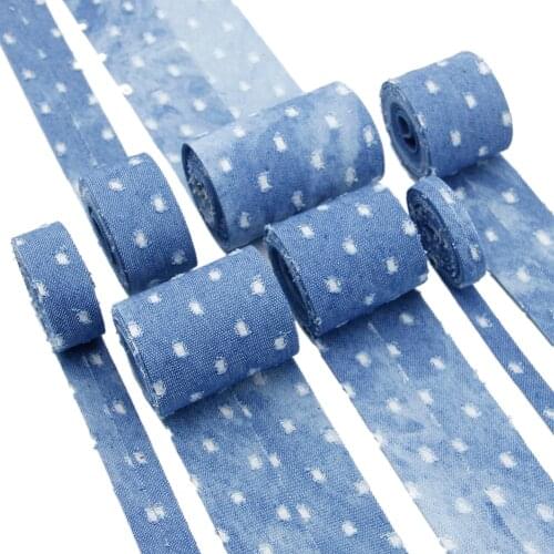 5yard/roll Denim Layering Cloth Ribbon Printed Cotton Ribbon Art Sewing Materials,DIY Handmade Materials,5Yc8158