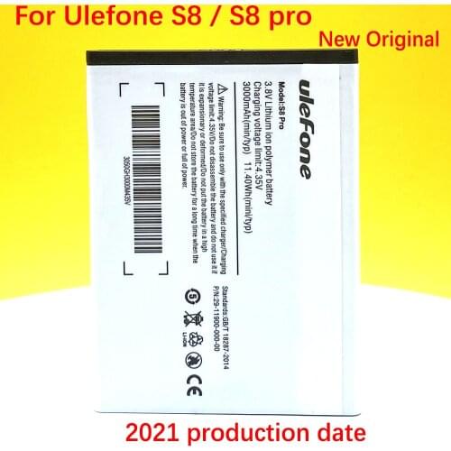 100% Original 3000mAh S8 Pro Battery For Ulefone S8 S8 Pro 5.3inch Phone MTK6737 MTK6580 Battery+Tracking number