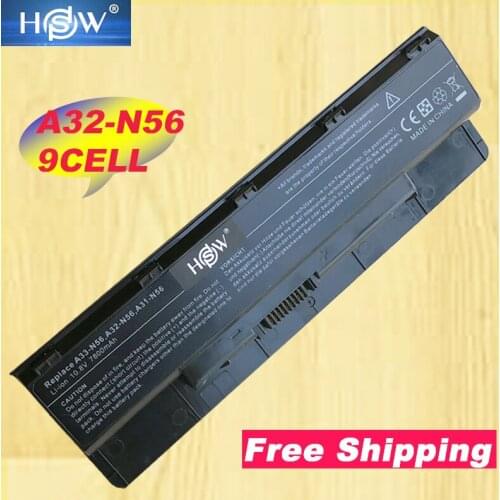 HSW 9cell Laptop Battery A31-N56 A32-N56 A33-N56 For Asus N56 N56D N56D N56DY N56J N56JK N56VM N56VV N56VZ N56JN N56JR N56V N56V