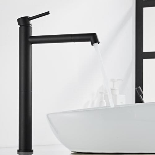 BAKALA Basin Faucet Black rotate Faucet Mixer Tap Brass Bathroom Faucet Bathroom Basin Faucet Mixer Tap Hot and Cold Sink Tap