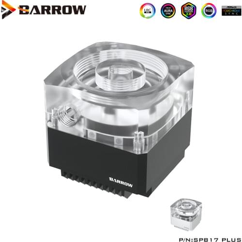 Barrow Water Cooling PWM DDC Water Pump Refit Combo 50mm Diameter Reservoir ,RGB Light ,Black,Silver, SPB17 PLUS