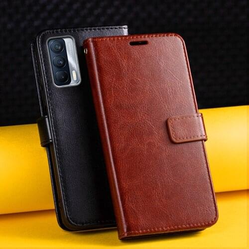 Leather Case For Realme GT 5G Premium PU Leather Wallet PU Flip Cover For Realme GT 5G RMX2202