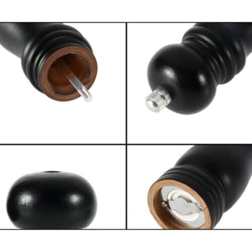 Black Manual Spice Grinder Wooden Salt Pepper Grinder Mill Home Kitchen Tools Kitchen Supplies Wood Pepper Grinder