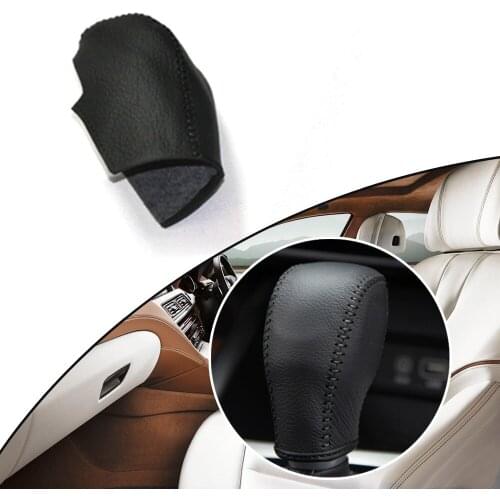 For HYUNDAI New Tucson 2015-2018 AT All New Santafe 2013-2017 AT 1pc PU Leather Hand Brake Shift Knob Cover Gear Case