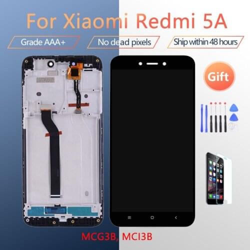 For XIAOMI Redmi 5A Original LCD screen assembly with front case Black White With repair tool and Tempered film