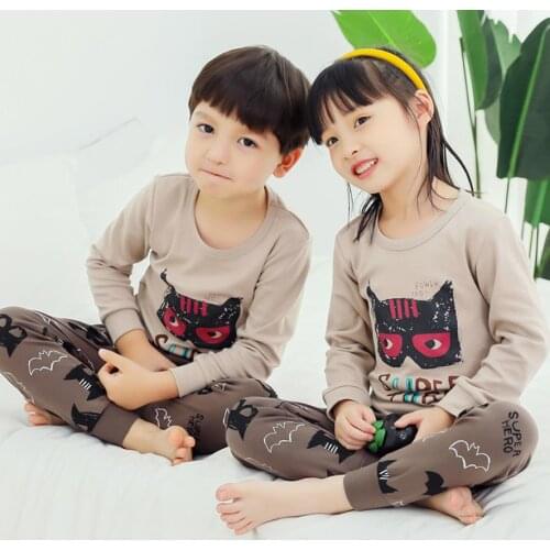 Boys Homewear Pajamas Kids Sleepwear Baby Girl Spring Cotton Sets Children Pyjamas Kids Nightwear 2-13Y Unisex Teenage Clothes