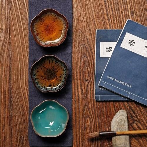 Coarse pottery Japanese Sakura cup lotus cup small tea cup Jianzhan ceramic tea cup Master Cup Kungfu single cup tea set