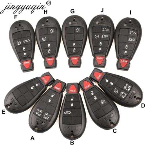 Jingyuqin 10pcs Car Remote Key Shell for Chrysler Town & Country Fit Jeep Dodge Magnum Durango 2/3/4/5/6/7 Buttons Key Case Fob