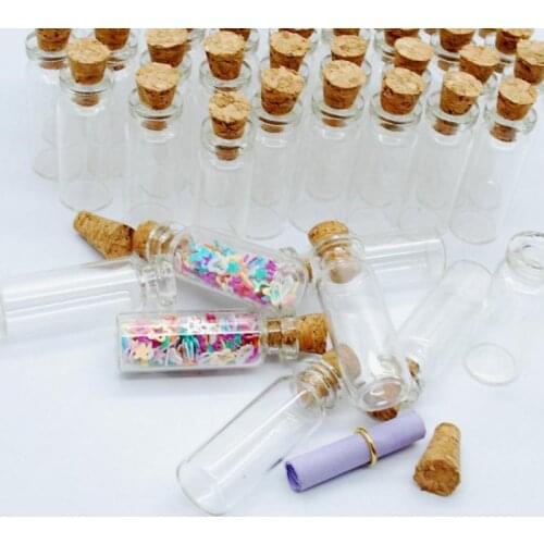 10pcs Mason Jar Empty Small Glass Bottle Vials Decoration Cork Stopper Bottle Make Cheap JK0912 Jars Glass Glass Small T5C0