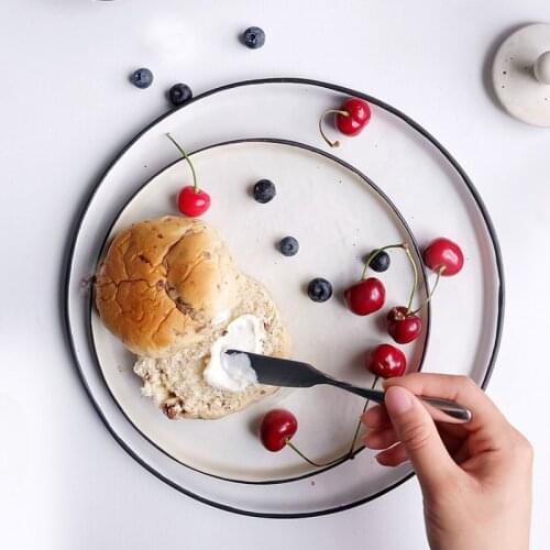 Japanese-style ceramic tableware ins wind plate dish home creative net red personalized commercial steak western plate